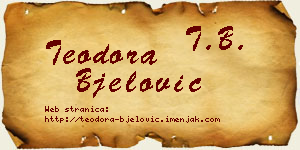 Teodora Bjelović vizit kartica